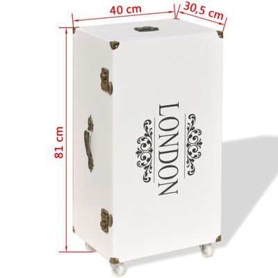 vidaXL Skjenk koffertformet 40x30,5x81 cm hvit