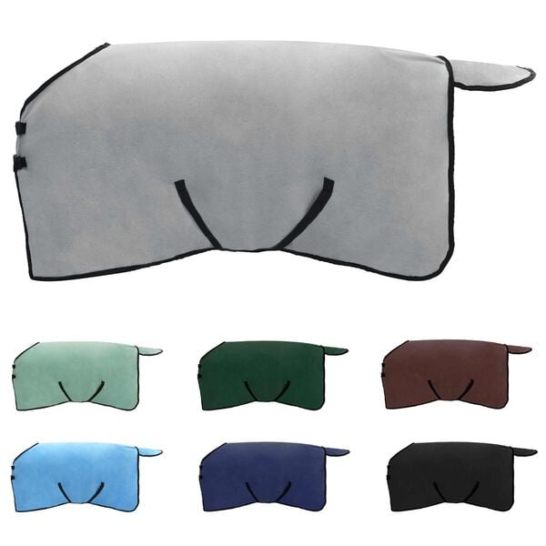 vidaXL Hestepledd Full lys gr&aring; og rosa Polyester