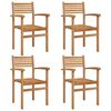 vidaXL Stol 4 pcs Brun 56 x 55 x 90.5 cm Massivt Teaktre