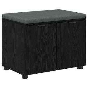 vidaXL Gangbenk Svart Eik 60 x 38 x 46 cm Konstruert treverk og stoff