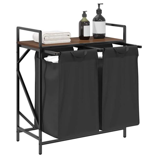 vidaXL skittent&oslash;yskurv 2 rom med hylle brun eik