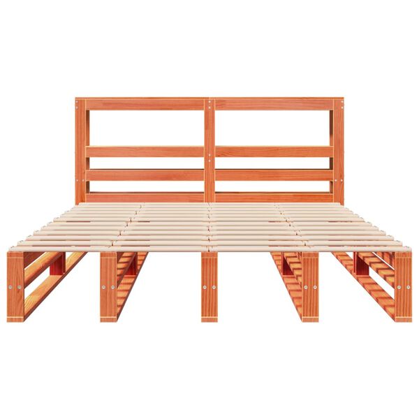 vidaXL Sengeramme uten madrass brun 150x200 cm heltre furu