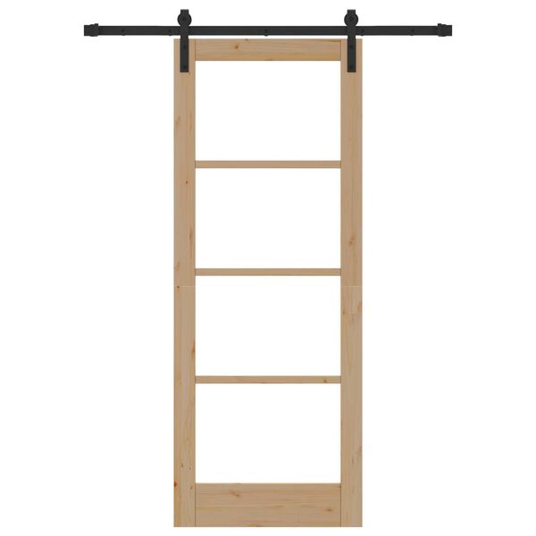 vidaXL Skyvedør ORKDAL Naturlig 78 x 202 cm Massivt furutre og glass