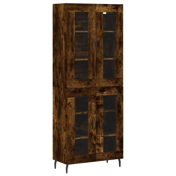 vidaXL Highboard r&oslash;kt eik 69,5x34x180 cm konstruert tre