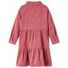 Barnekjole med lange ermer kordfløyel gammelrosa 128