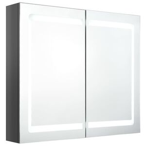 vidaXL LED-speilskap til bad blank gr&aring; 80x12x68 cm