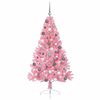 vidaXL Kunstig Forh&aring;ndsopplyst Juletre med 300 LED Rosa 180 cm PVC