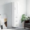 vidaXL Highboard h&oslash;yglans hvit 34,5x34x180 cm konstruert tre