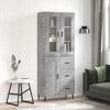 vidaXL Highboard betonggr&aring; 69,5x34x180 cm konstruert tre