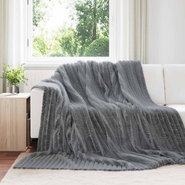 vidaXL Kastepledd 6 pcs M&oslash;rkegr&aring; 240 x 220 cm Fleece
