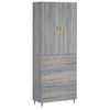 vidaXL Highboard gr&aring; sonoma 69,5x34x180 cm konstruert tre