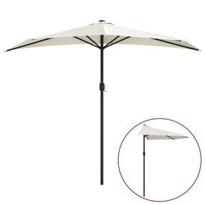 vidaXL Balkongparasoll med aluminiumsstang 270x144 cm halv