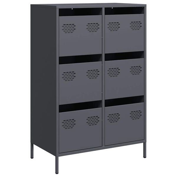 vidaXL Highboard antrasitt 68x39x101,5 cm stål