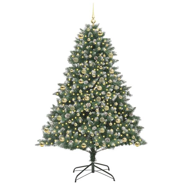 vidaXL Kunstig juletre grønn 140 x 140 x 210 cm PVC og plast og stål