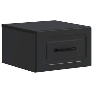 vidaXL Vegghengt Nattbord Svart 34,5 x 33 x 20 cm Konstruert tre