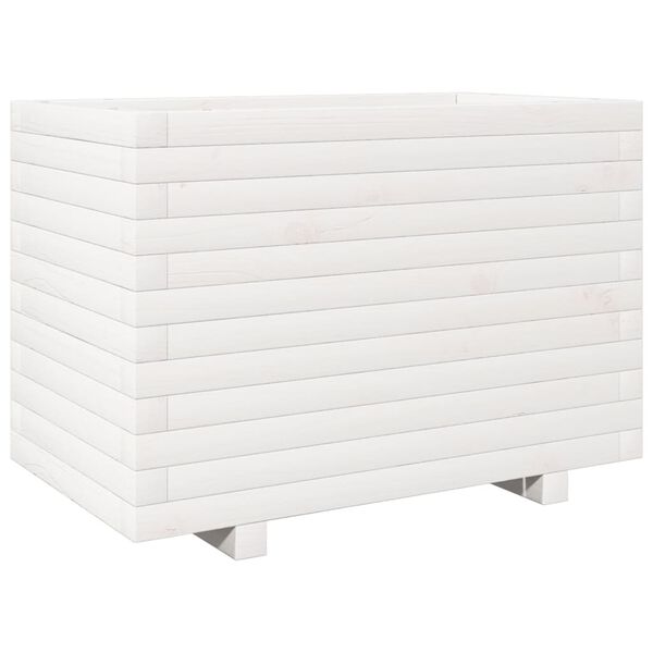 vidaXL Plantekasse hvit 70x40x49,5 cm heltre furu