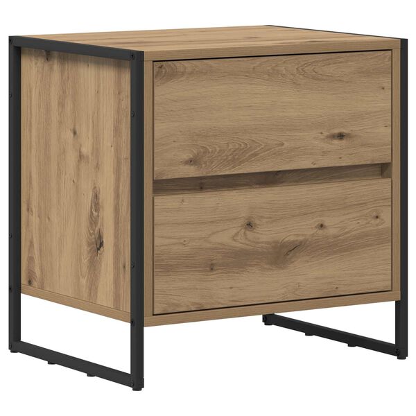 vidaXL Nattbord Kunstnerisk Eik 50 x 39.5 x 50 cm Konstruert tre