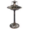 vidaXL Fuglebad med fontene bronse 50x91 cm plast