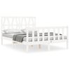 vidaXL Sengeramme med hodegavl hvit small double heltre