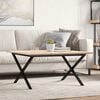 vidaXL Salongbord X-ramme 80x80x45 cm heltre furu og st&aring;l