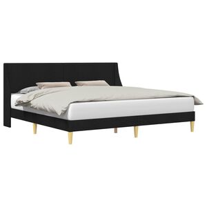 vidaXL Sengestamme med hodegjerde Svart 180 x 200 cm Stoff