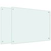 vidaXL Kj&oslash;kkenplater 2 stk hvit 80x60 cm herdet glass