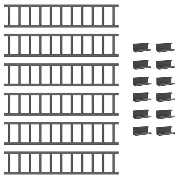 vidaXL Tak sn&oslash;fanger Antrasitt 600 x 2,5 x 20 cm St&aring;l