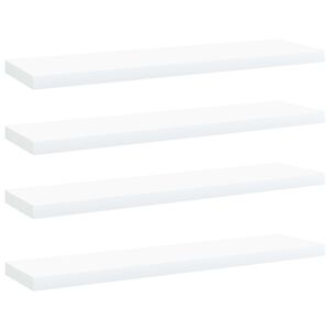 vidaXL Hylleplater 4 stk hvit 40x10x1,5 cm konstruert tre