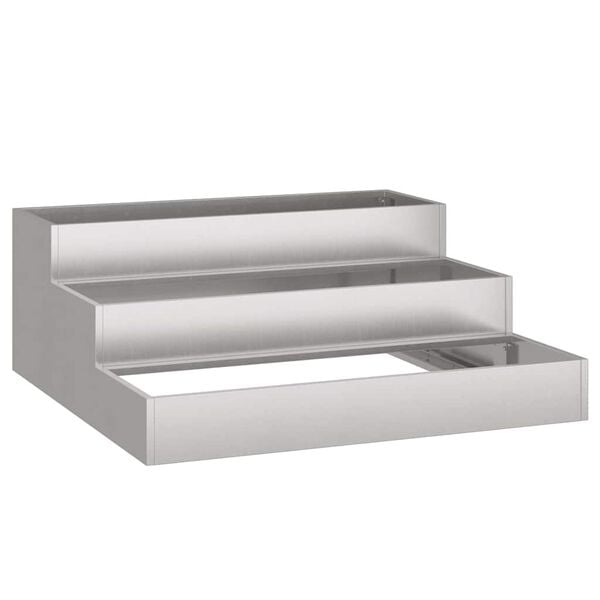 vidaXL Hageblomsterpotte s&oslash;lv 90 x 90 x 35 cm Rustfritt St&aring;l