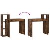 vidaXL Skrivebord med hylle Røkt eik 100 x 40 x 90 cm Konstruert tre