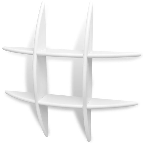 vidaXL Flytende vegghyller 3 stk MDF bok/DVD-oppbevaring hvit