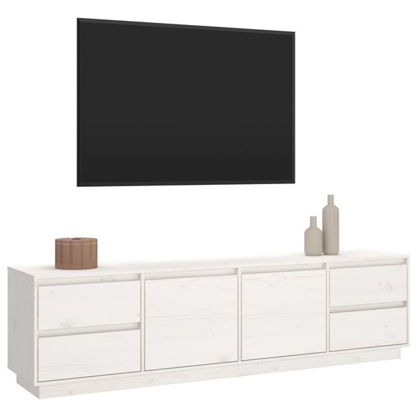 vidaXL TV-benk hvit 176x37x47,5 cm heltre furu