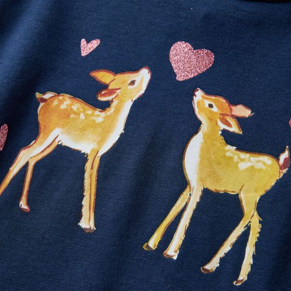 T-skjorte for barn med lange ermer marinebl&aring; 104