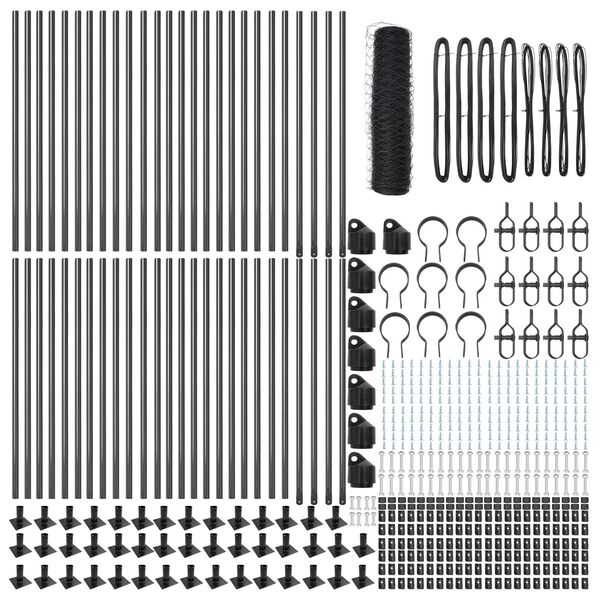 vidaXL Gjerdep&aring;le Gr&aring; 100 x 0,4 m (50 mm nett) St&aring;l og PVC