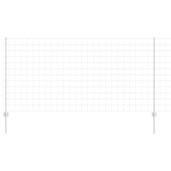 vidaXL Gjerde med stolpe s&oslash;lv 1,2 x 10 m St&aring;l