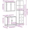 vidaXL Baderomsskapsett 3 deler brun eik konstruert tre