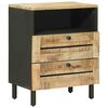 vidaXL Nattbord Brun og svart 50 x 33 x 60 cm Massiv mango tre
