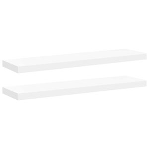 vidaXL Flytende vegghyller 2 stk hvit 90x23,5x3,8 cm MDF