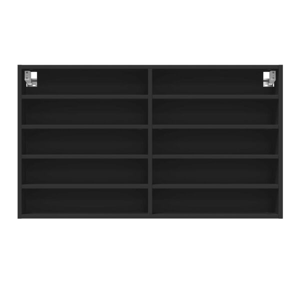 vidaXL Vitrineskap svart 100x15x58 cm konstruert tre