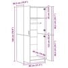 vidaXL Garderobe sonoma eik 80x52x180 cm konstruert tre