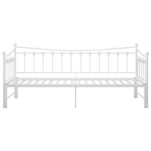 vidaXL Uttrekkbar ramme til sovesofa hvit metall 90x200 cm