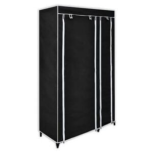 vidaXL Sammenleggbar garderobe svart 110 x 45 x 175 cm