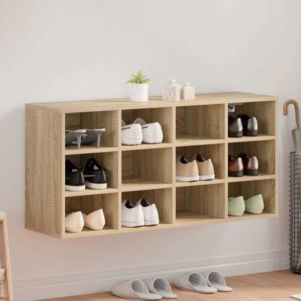 vidaXL Sko Skap med hylle Sonoma eik 103 x 30 x 51 cm Konstruert tre