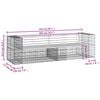 vidaXL Hagebenk gabiondesign 244x71x65,5 cm heltre furu