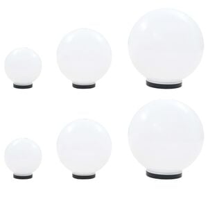 vidaXL LED-kulelamper 6 stk sf&aelig;risk 20/30/40 cm PMMA