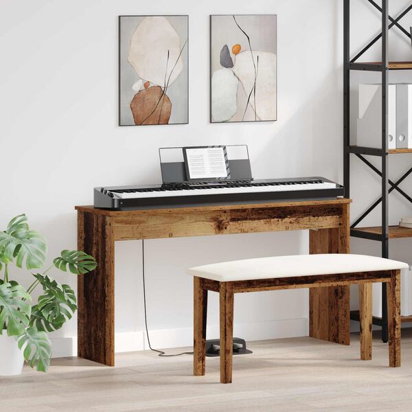 vidaXL Tastaturstativ Gammelt tre 120 x 32 x 64 cm Konstruert tre