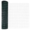 vidaXL Euro gjerdet med stolpe 10 x 1 m PVC-belagt st&aring;l Gr&oslash;nn Mesh