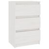 vidaXL Nattbord hvit 40x29,5x64 cm heltre furu