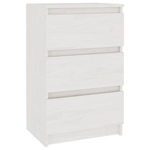 vidaXL Nattbord hvit 40x29,5x64 cm heltre furu