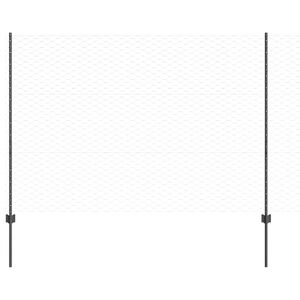 vidaXL Sekskantet gjerde med post 10 x 1,5 m PVC-belagt st&aring;l Gr&aring; Mesh